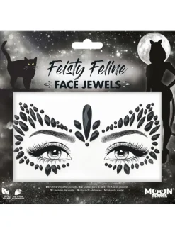 SALE Glitzersteine fürs Gesicht, Halloween, Lebhafte Katze, Schwarztöne