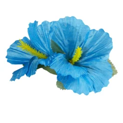 SALE Haarspange mit zwei Hibiskusblüten, hellblau