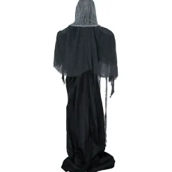 SALE Halloween-Deko Figur Skelett mit Fetzenkutte, mit Licht- und Soundeffekt, 170cm