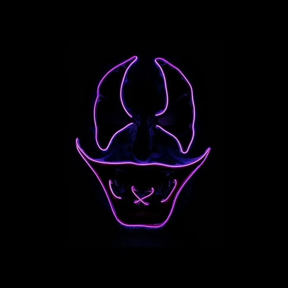 SALE Hartplastik-Halbmaske Halloween-Clown mit LED