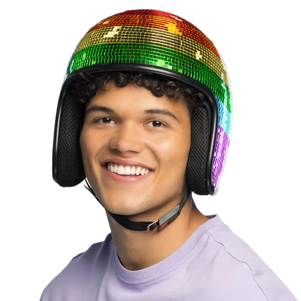 SALE Helm Disco-Kugel, Einheitsgröße, Regenbogen