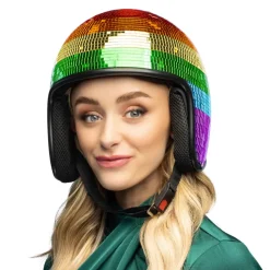 SALE Helm Disco-Kugel, Einheitsgröße, Regenbogen