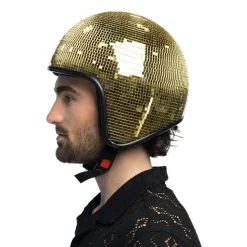 SALE Helm Disco-Kugel, Einheitsgröße, Gold