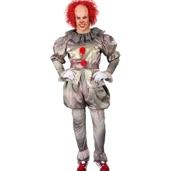 SALE Herren-Kostüm Killer-Clown, Overall und Schuhüberzieher, Gr. S