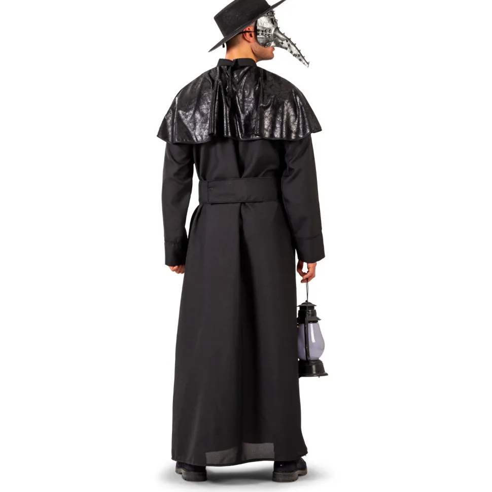 SALE Herren-Kostüm Mantel Pest-Doktor, schwarz, Gr. 48-50