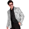 SALE Herren-Kostüm Pailletten-Jacke silber, Gr. S