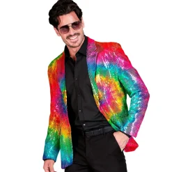 SALE Herren-Kostüm Pailletten-Jacke Batik-Style, Gr. S