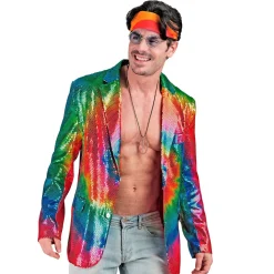 SALE Herren-Kostüm Pailletten-Jacke Batik-Style, Gr. S