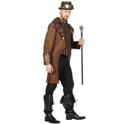 SALE Herren-Kostüm Steampunk-Mantel Snake, braun, Gr. 48