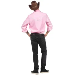 SALE Herren-Kostüm Westernhemd rosa, mit silbernen Applikationen, Gr. M