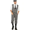 SALE Herren-Kostüm wilde 20er Finn, grau, Gr. 48 - Set mit Hose, Weste und Mütze