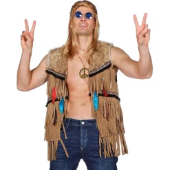 SALE Herren-Weste Hippie / Indianer mit Fransen, Gr. 48