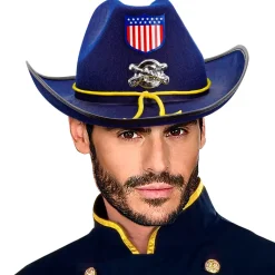 SALE Hut Yankee-Soldat, blau mit Wappen, aus Filz