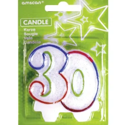 SALE Kerze 30 mit Glitter