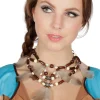 SALE Kette Indianerin, mit Perlen und Federn