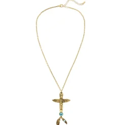 SALE Kette Indianer, mit Totem und Topas-Stein