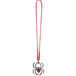 SALE Kette Spinne, silberne Spinne an rotem Band