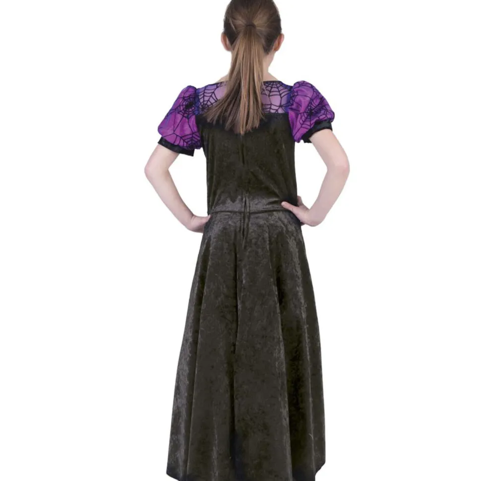 SALE Kinder-Kostüm Hexe Spider, Hexenkleid schwarz-lila, Gr. 104