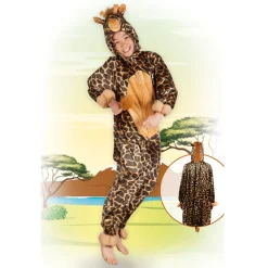 SALE Kinder-Kostüm Overall Giraffe, Gr. M bis 140cm Körpergröße - Plüschkostüm, Tierkostüm
