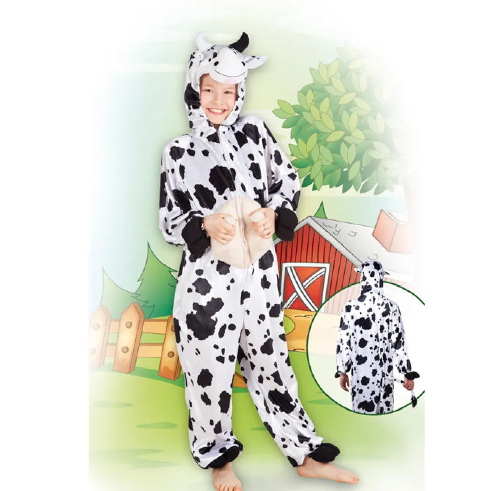 SALE Kinder-Kostüm Overall Kuh, Gr. M bis 140cm Körpergröße - Plüschkostüm, Tierkostüm