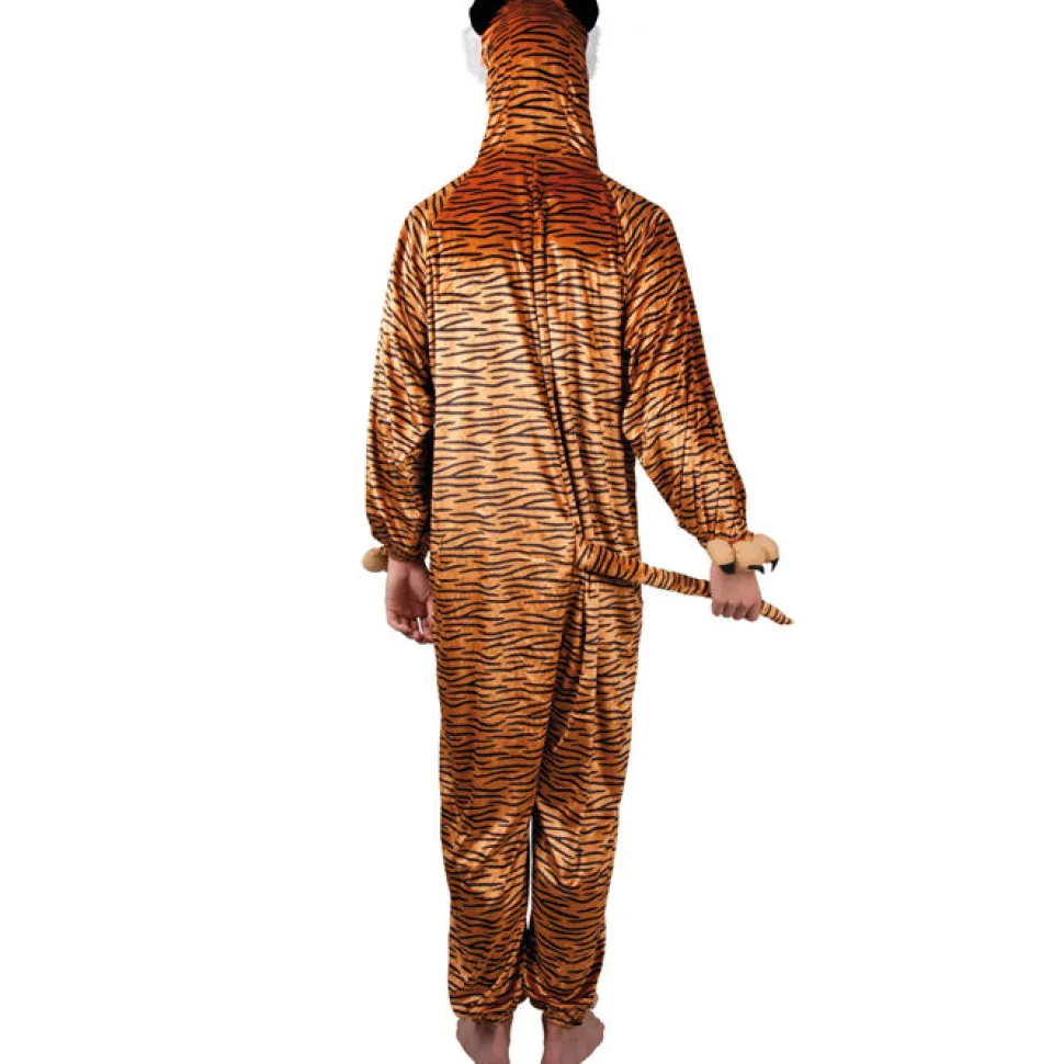 SALE Kinder-Kostüm Overall Tiger, Gr. M bis 140cm Körpergröße - Plüschkostüm, Tierkostüm