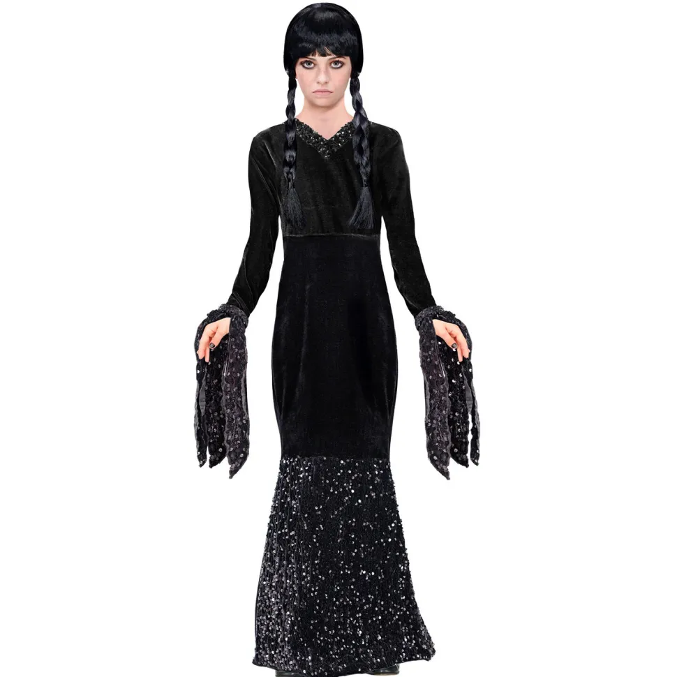 SALE Kinder-Kostüm Schwarzes Halloweenkleid, Gr. 116