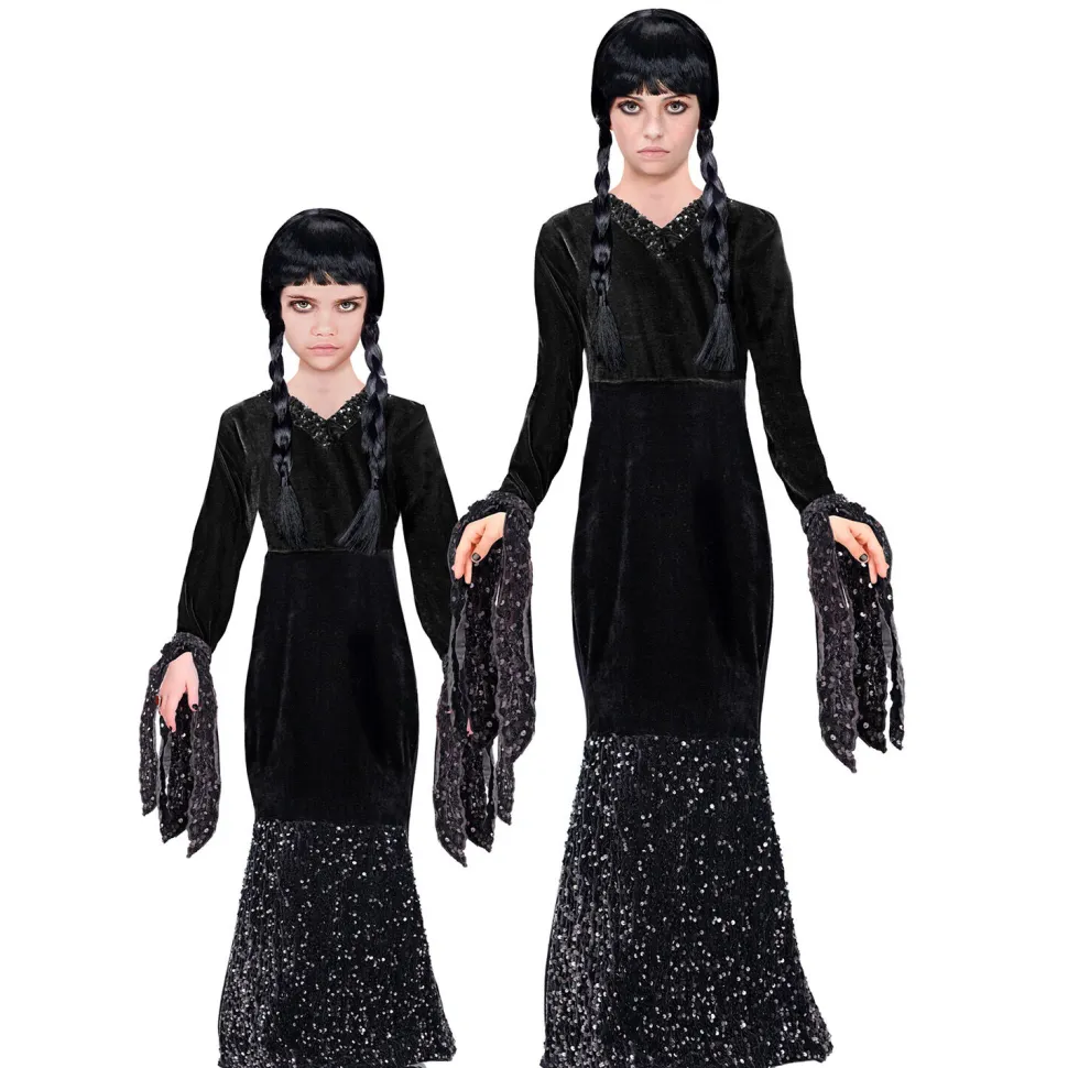 SALE Kinder-Kostüm Schwarzes Halloweenkleid, Gr. 116