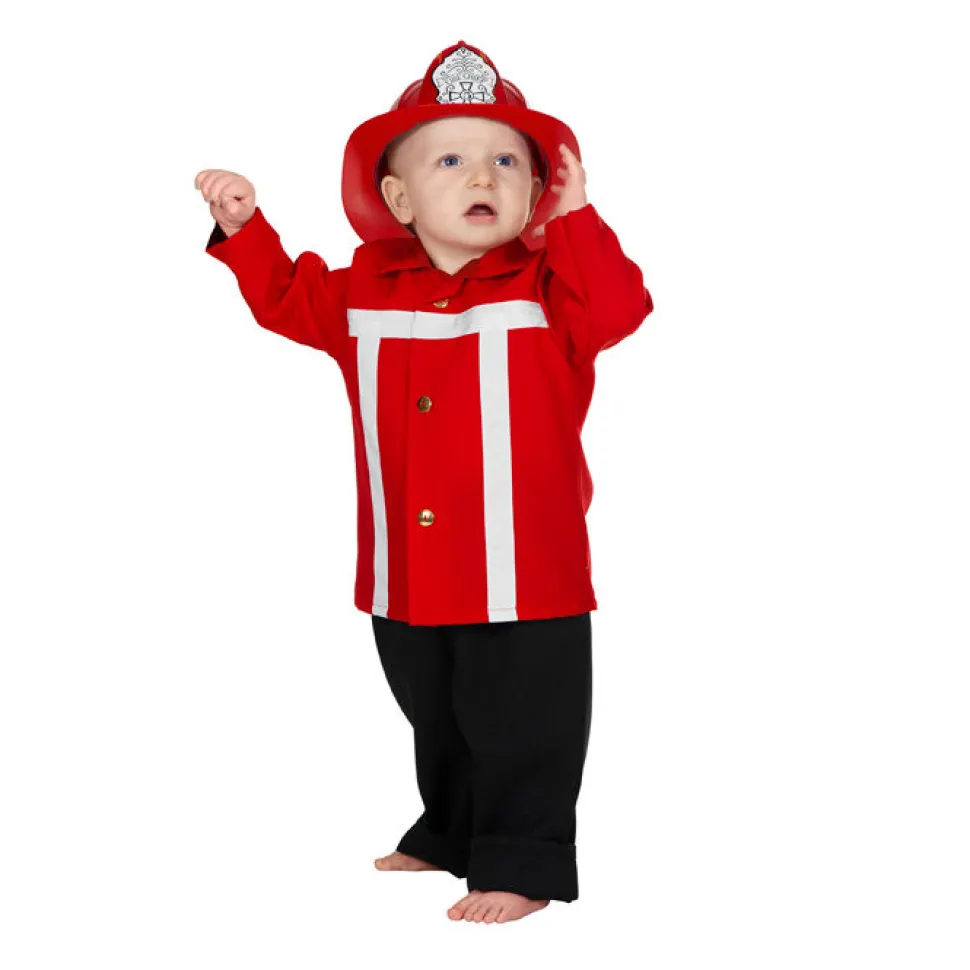 SALE Kleinkind-Kostüm Feuerwehrmann, rot Gr. 74-80
