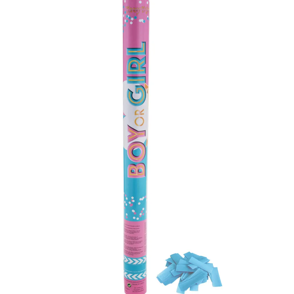 SALE Konfetti-Shooter Gender Reveal Boy, 60cm, mit blauem Papierkonfetti