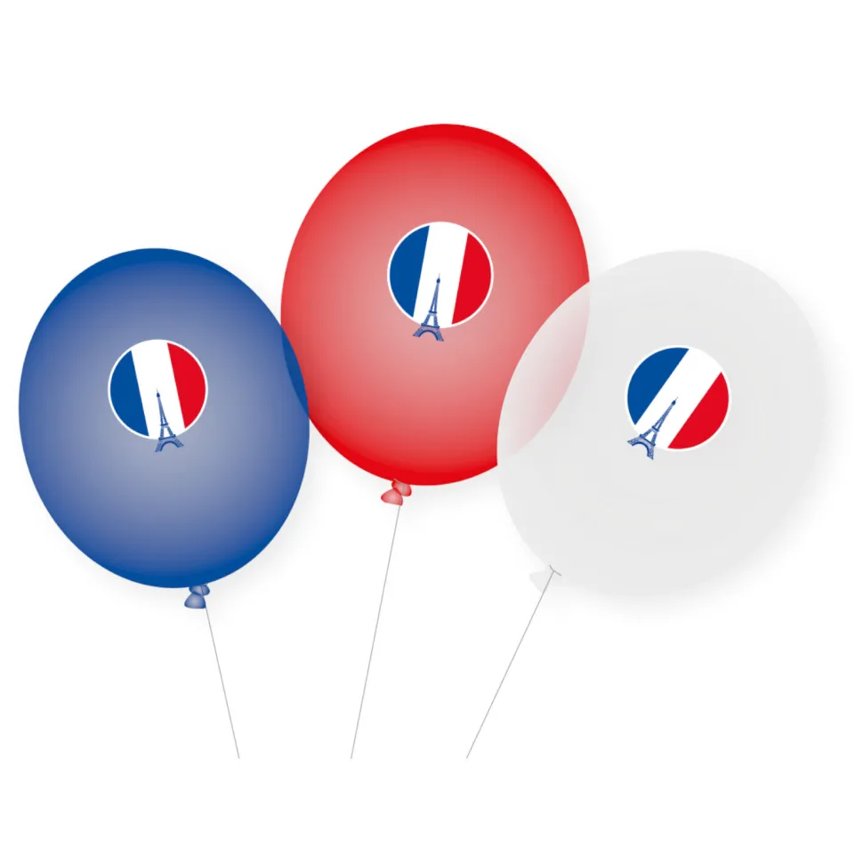 SALE Latexballons Frankreich, 9 Stück