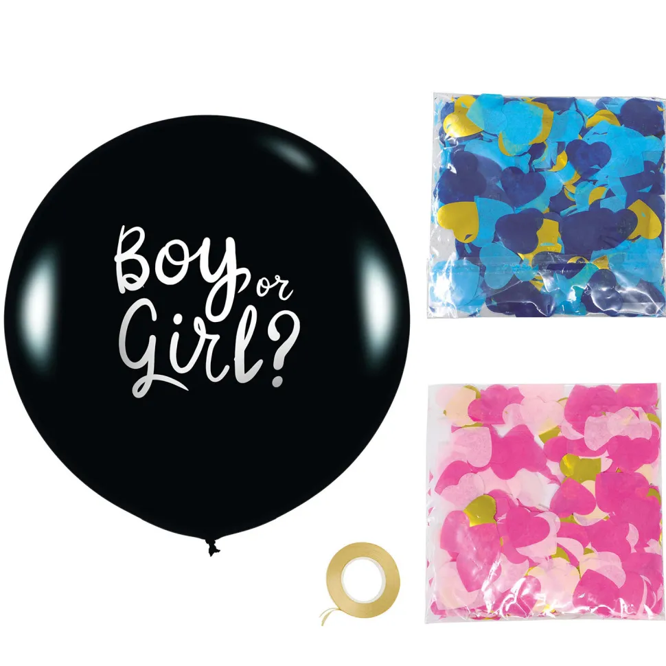 SALE Luftballon Gender Reveal mit rosa und blauem Konfetti