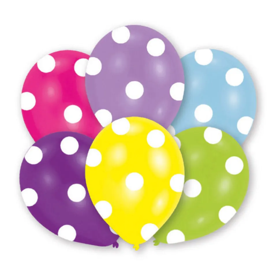 SALE Luftballon Polka Dots, Bunt, 6 Stk.