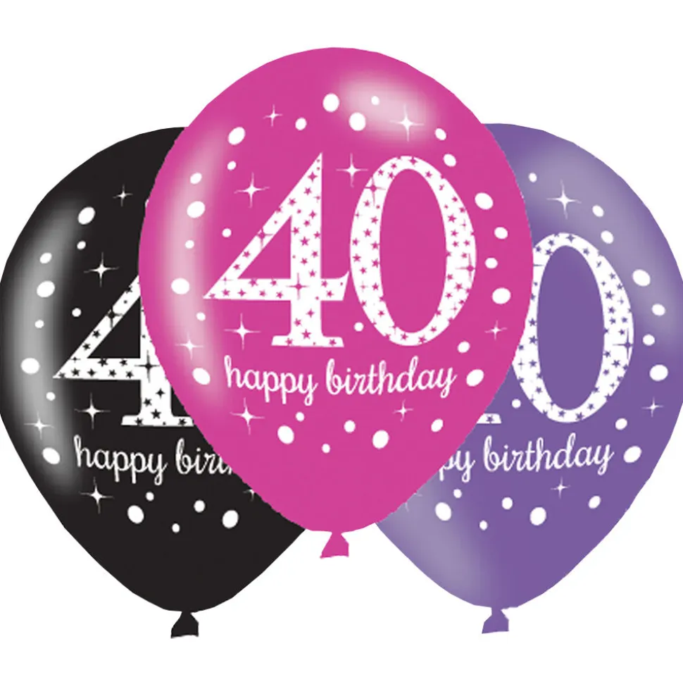SALE Luftballons Sparkling pink 40, 6 Stück, 27cm