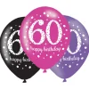 SALE Luftballons Sparkling pink 60, 6 Stück, 27cm