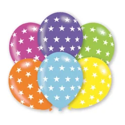 SALE Luftballon Stars, Bunt, 6 Stk.