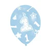 SALE Luftballon 1st Birthday, blau, 6 Stk.