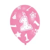 SALE Luftballon 1st Birthday, pink, 6 Stk.