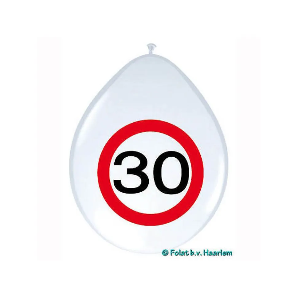 SALE Luftballon Verkehrsschild 30, 8 Stück