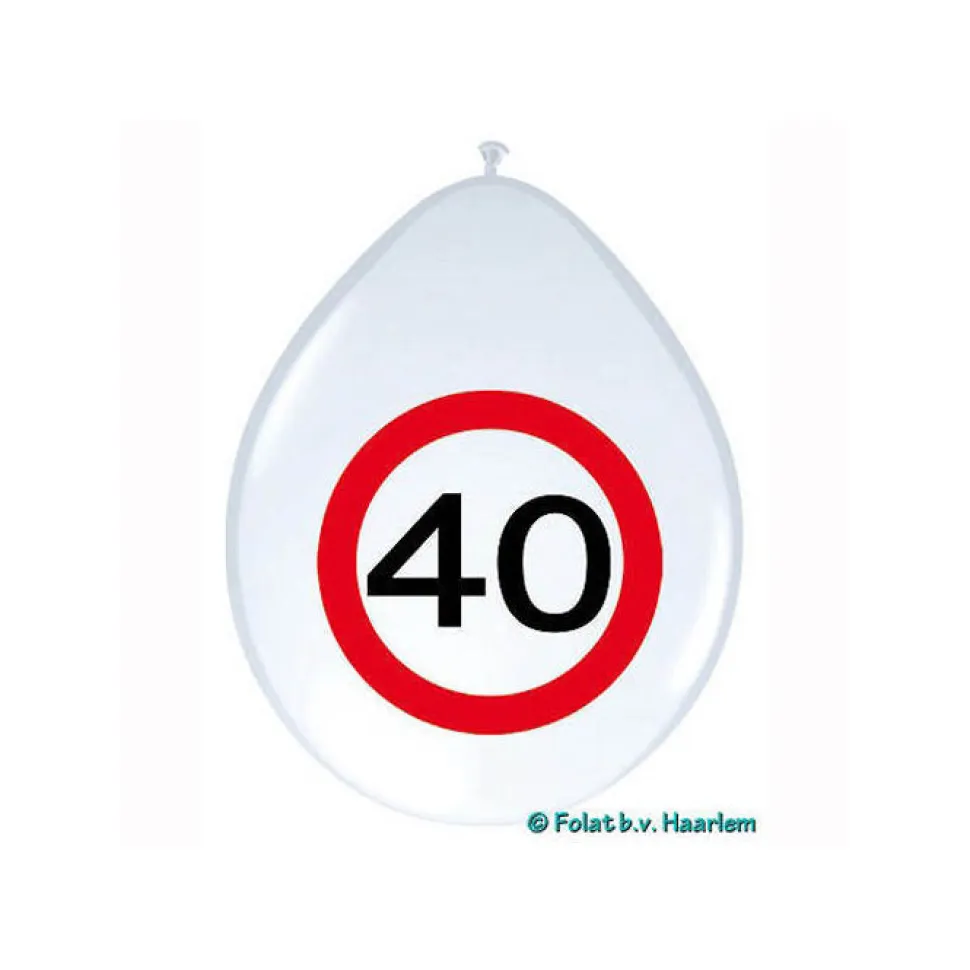 SALE Luftballon Verkehrsschild 40, 8 Stück