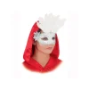 SALE Maske Venedig, weiß/silber mit weißer Feder