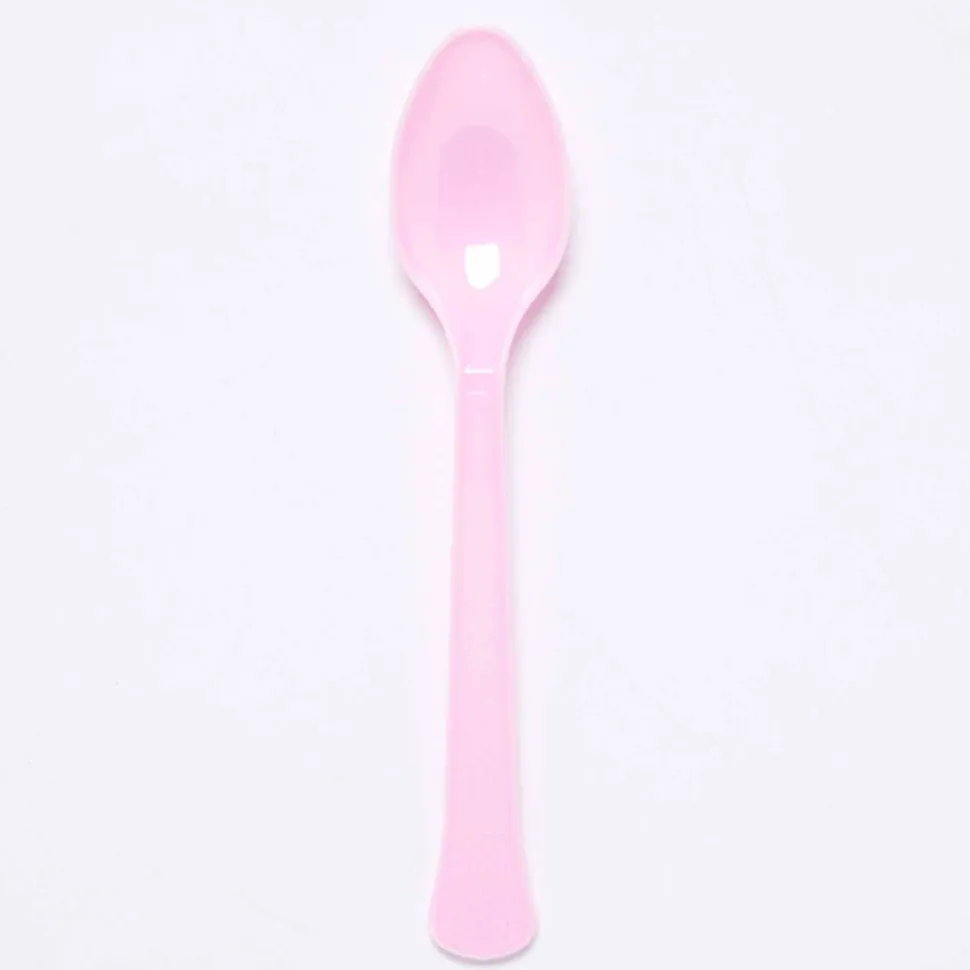 SALE Mehrweg-Löffel aus Kunststoff, rosa, 24 Stück