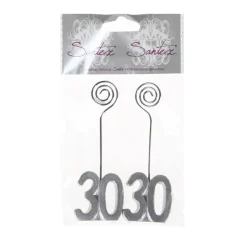 SALE Notizhalter Zahl 70, silber, 2 Stück
