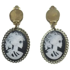 SALE Ohrringe Clips Skelett-Dame, 1 Paar