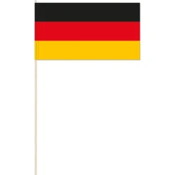 SALE Papierflaggen Deutschland mit 39 cm Stab, 12 x 21 cm, 10 Stück