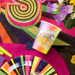 SALE Papp-Becher Back to the 80s-Party, 10 Stück, ca. 266ml
