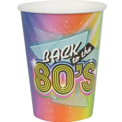 SALE Papp-Becher Back to the 80s-Party, 10 Stück, ca. 266ml
