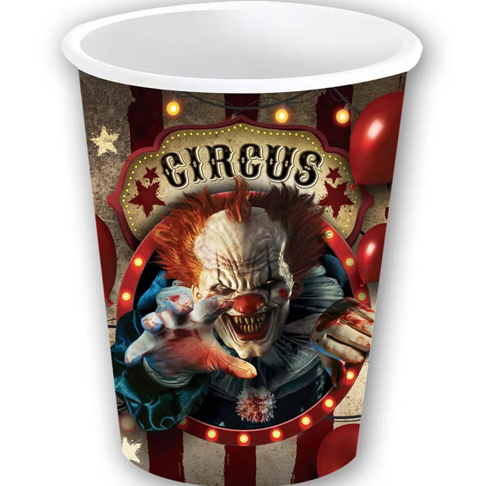 SALE Papp-Becher Horror-Zirkus, 6 Stk., ca. 240ml
