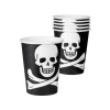 SALE Papp-Becher mit Totenkopf, schwarz, ca. 210ml, 10 Stück