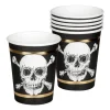 SALE Papp-Becher Piraten mit Totenkopf, ca. 210ml, 10 Stück