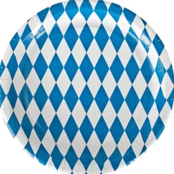 SALE Papp-Teller Bayern, 23cm Bayrisch-Blau, 10 Stück, Bayrische Dekoration, Bayrisches Fest, Blau-Weiß